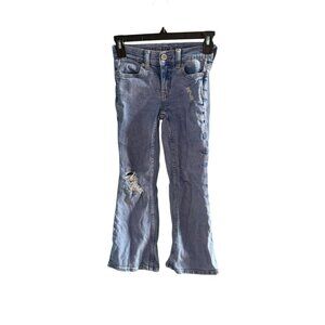 Justice Girls Distressed Flared Jeans (Size 8)